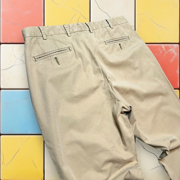 Peter Millar Golf Performance‎ Pants Y2K Men 36 X 27 Beige Khaki Cotton Trousers - Picture 7 of 13